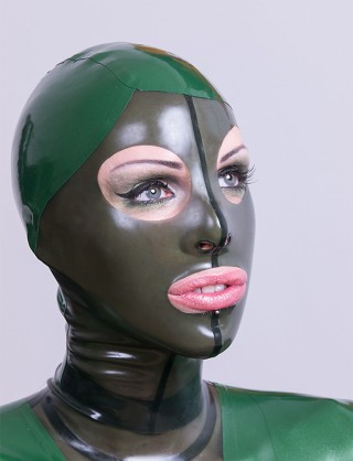 Latex Maske mit Frisur-Ausschnitt